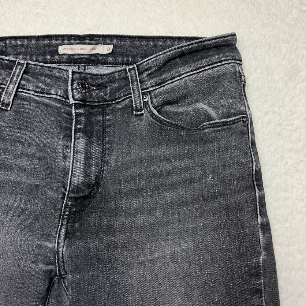 Levi's Skinny Jeans Womens 8 29x30 Black Classic Mid Rise 58575-0211 Denim Pants
